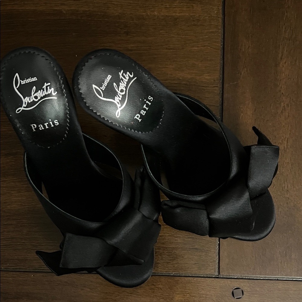 Christian Louboutin Elegant Black Satin Heels